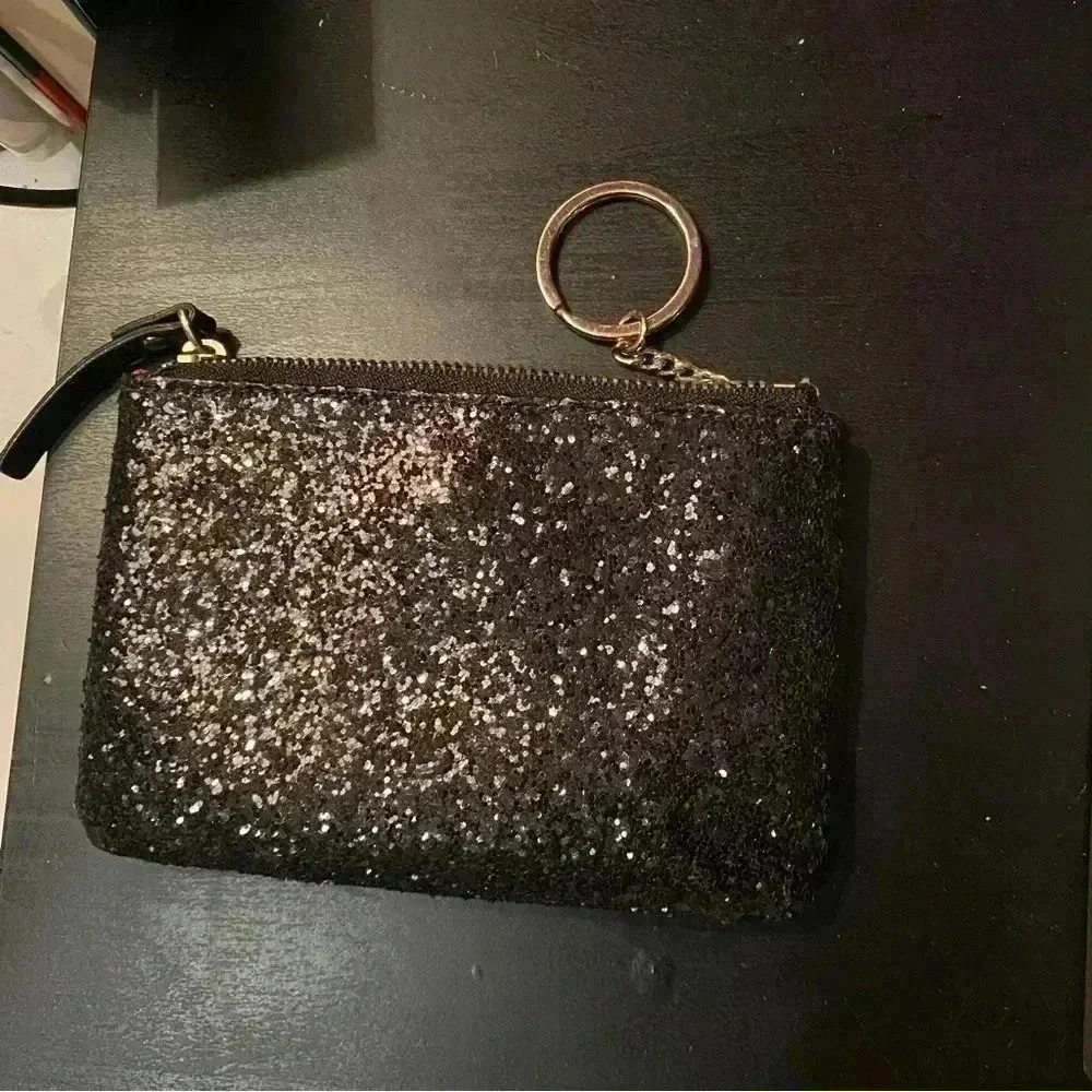 Kate Spade Black Sparkle Card Holder